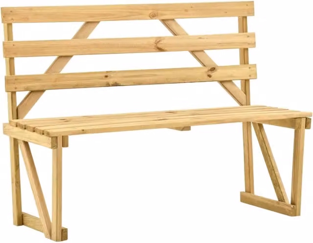 Panchina da giardino mobile da patio per esterni terrazza 120 x 50 x 90 cm in legno di pino impregnato 02_0011195