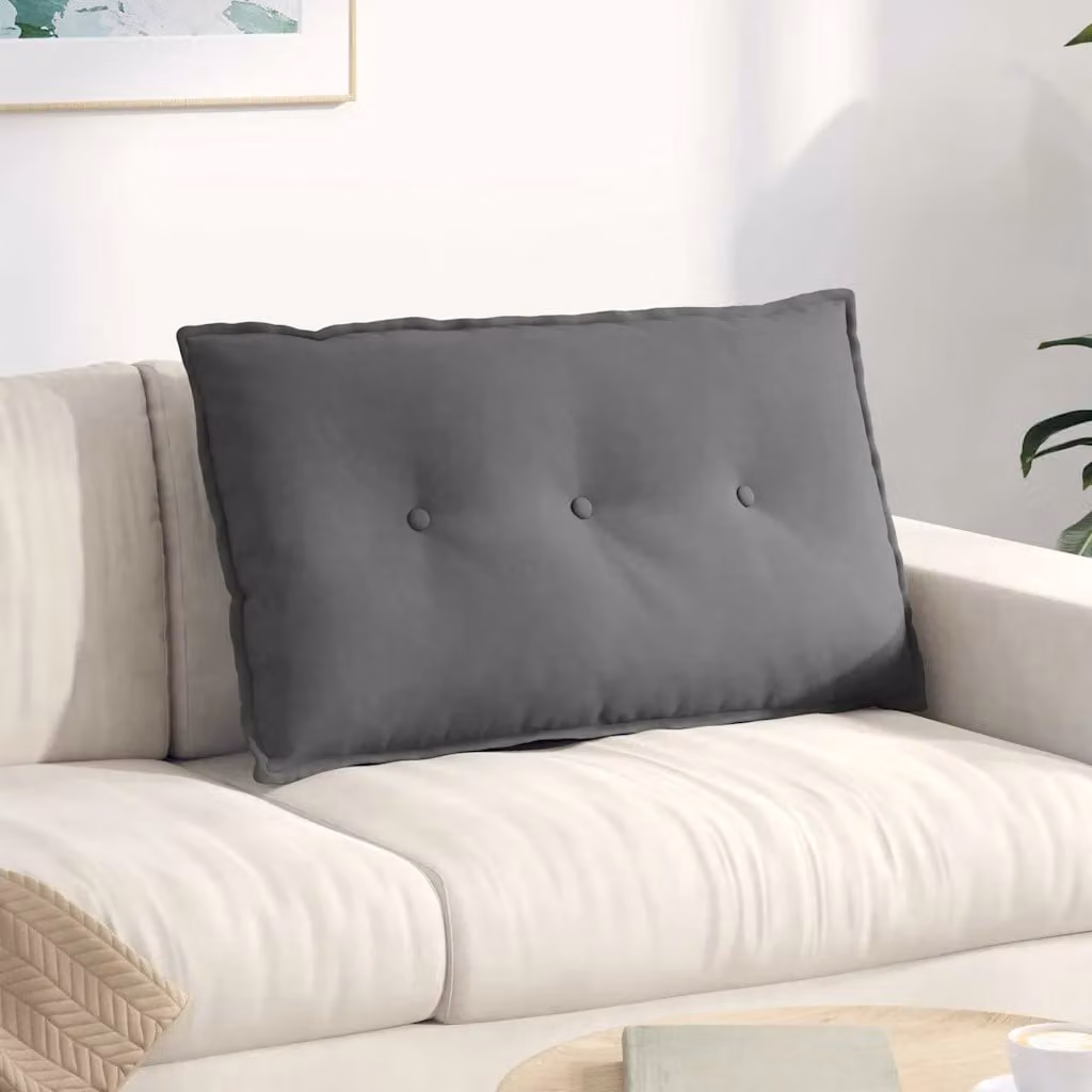 vidaXL Cuscino per Schiena Grigio con Rivestimento Rimovibile L: 80 cm, P: 50 cm