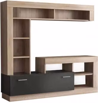 Parete attrezzata soggiorno Cosma Leonard antracite e quercia L: 170 cm, P: 42 cm, H: 181,5 cm – 2
