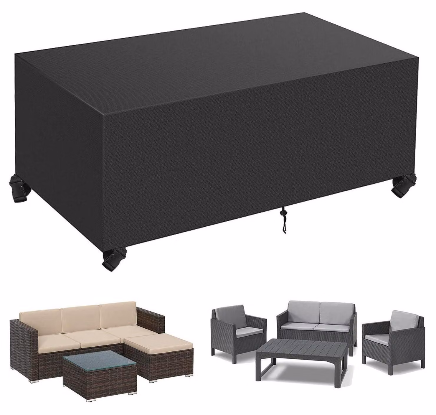 Telo protettivo per mobili da giardino, dimensioni 230x165x80 cm, tessuto Oxford 420D, impermeabile e resistente alle intemperie