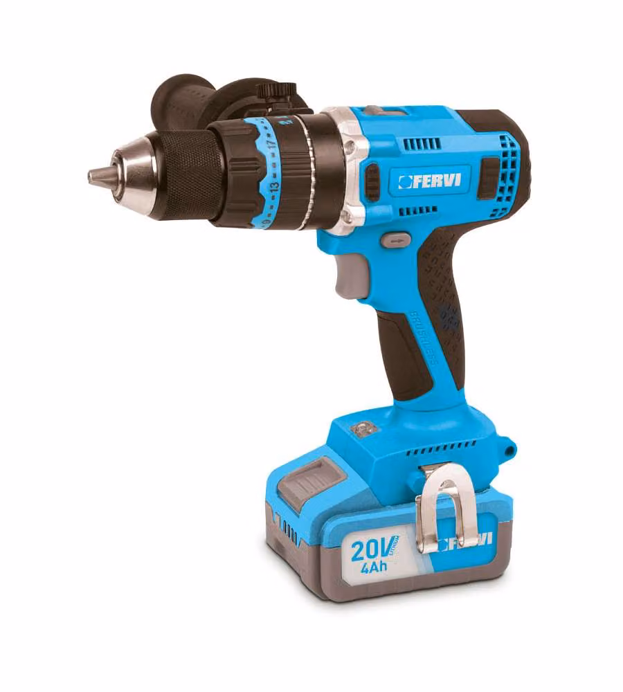 Fervi Trapano a Percussione 20V Corpo Macchina con Motore Brushless