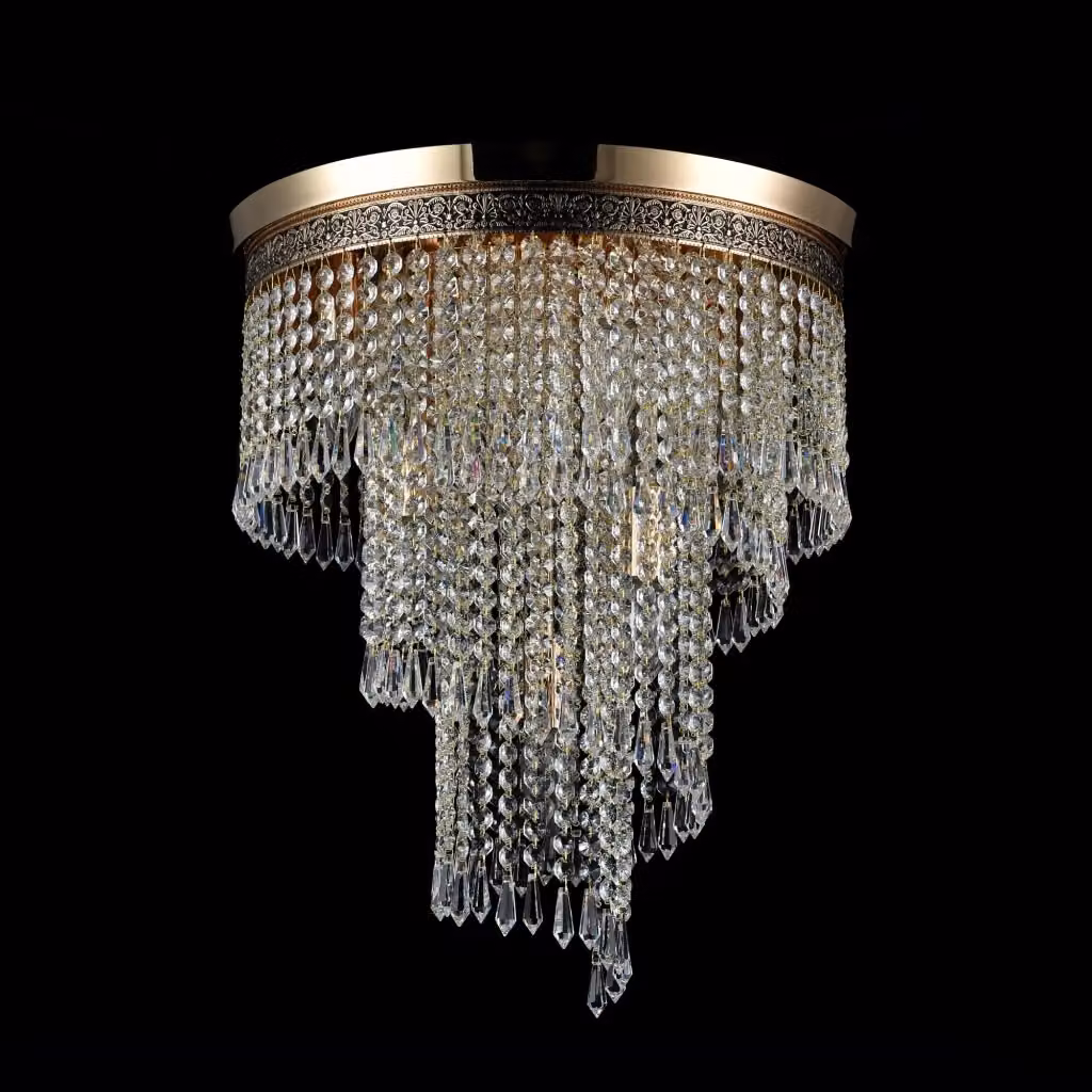 Lampadario Cascade Maytoni in cristallo e ottone oro con 7 x E14 – 2