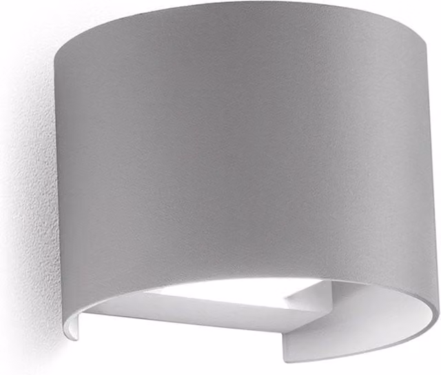 Applique da esterno Gea Henk in metallo con LED regolabile, bianca o grigia, IP54