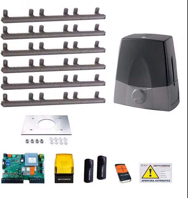 KIT MOTORE 1000KG SCORREVOLE AUTOMATICO CON 6 MT CREMAGLIERA NYLON 230V KV10