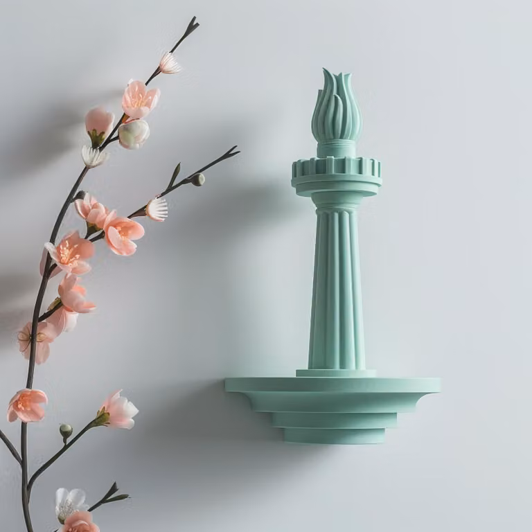 Decorazione da parete a forma di fiaccola della libertà, stampata in 3D – Dimensioni: 25 cm