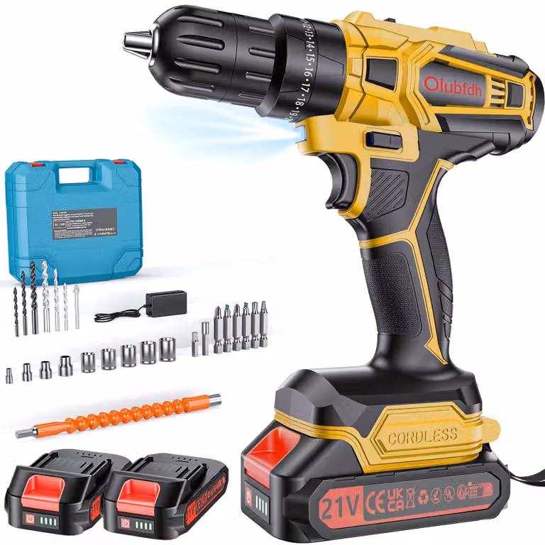 Avvitatore a batteria, 21V (giallo)