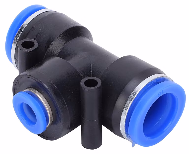 Tubo a T da 25 pezzi - Raccordo pneumatico a 3 vie - Connettore rapido - Connettore per tubi - Resistente alle temperature - Design compatto - Connettore pneumatico