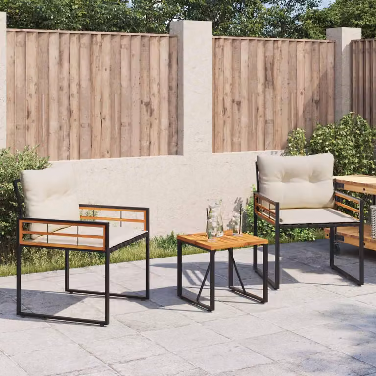 Maison Exclusive - Set di mobili da giardino, 3 pezzi, color crema