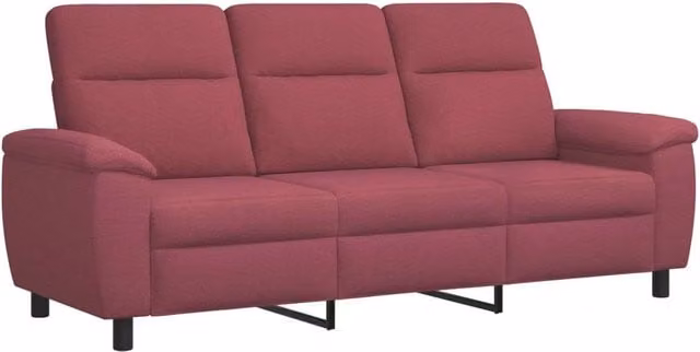 Divano moderno vidaXL in tessuto rosso con struttura in metallo L: 214 cm, P: 90 cm, H: 95 cm