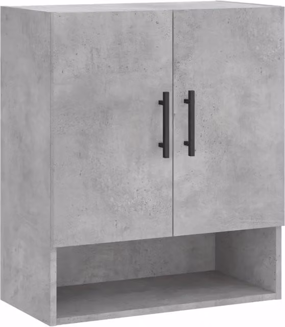 Mobiletto a parete sospeso in stile moderno pratico contenitore 60 x 31 x 70 cm legno composito grigio cemento 02_0048782