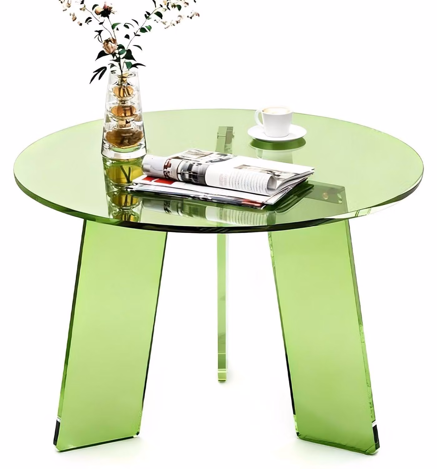 Tavolino rotondo in acrilico, dimensioni 60 x 40 cm, ideale per il soggiorno