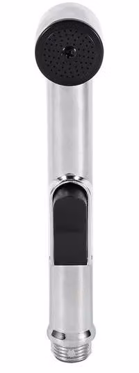 Bidet portatile con doccetta, realizzato in ABS, finitura cromata lucida, altezza 18 cm, completo di vite