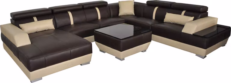 Ledersofa Wohnlandschaft Eck Garnitur Design Modern Sofa U-Form+Chaise K5015