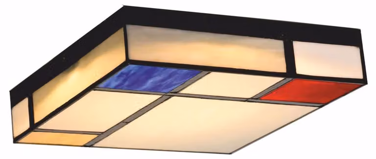 Lampada da soffitto LED Art Deco "Casa Padrino", stile Tiffany, disponibile nei colori bianco, rosso, blu, giallo e nero, diametro 30 cm. Lampade in stile Art Deco, lampade Tiffany