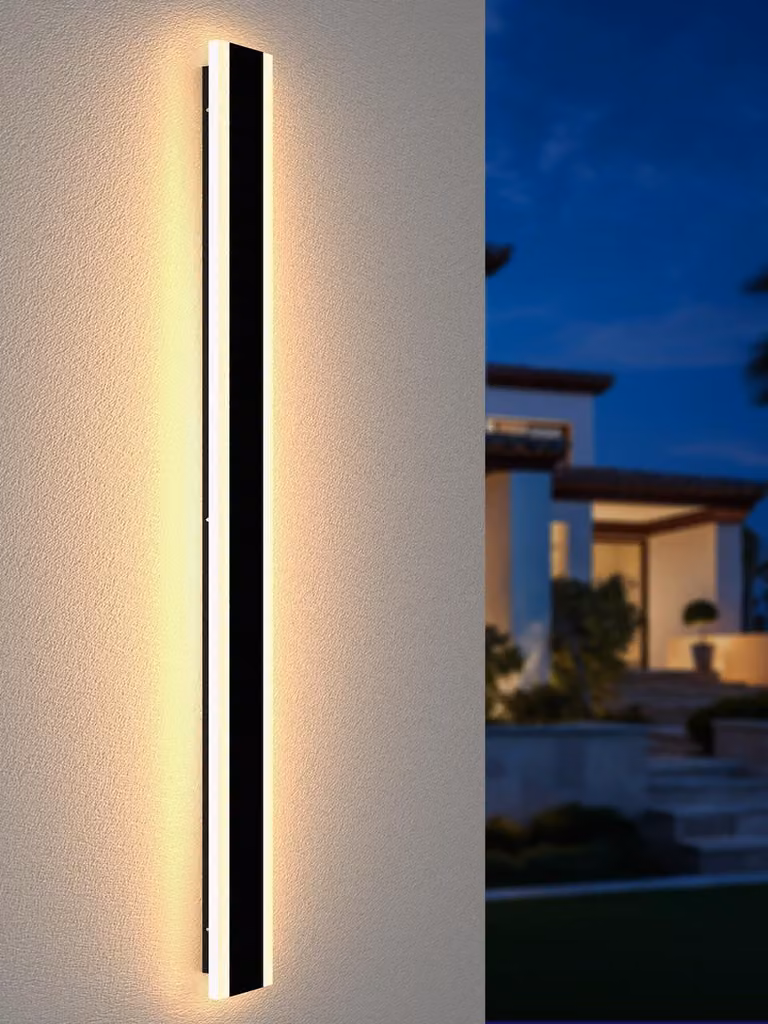 Lampada da parete/sospensione, altezza 150 cm, LED, luce bianco caldo, grado di protezione IP65, alluminio, per esterni