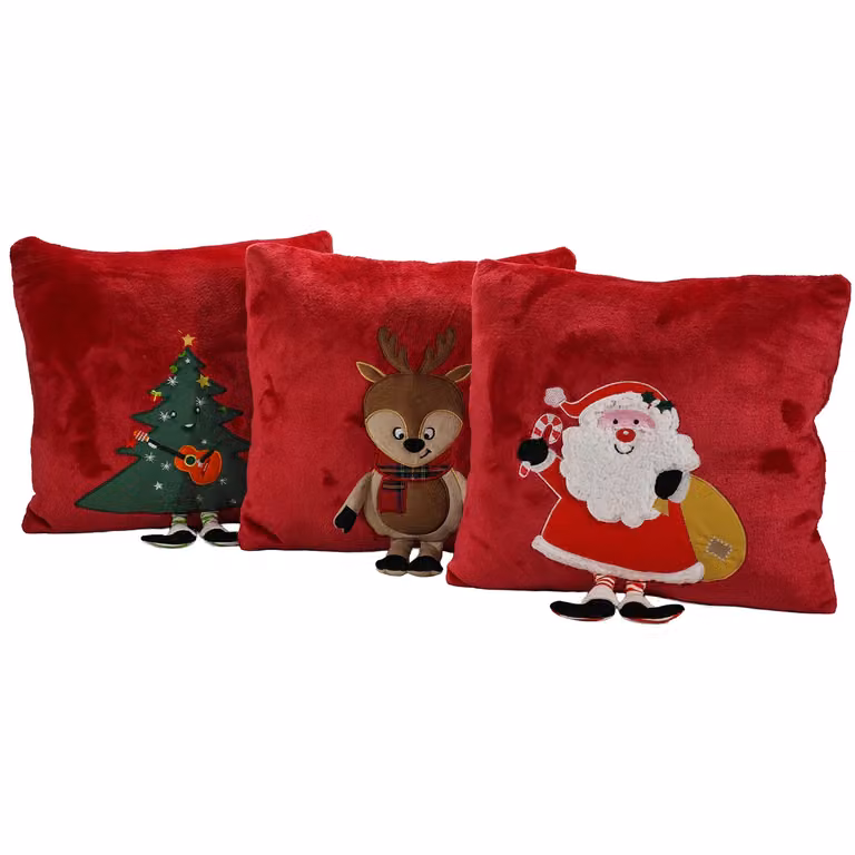 Cuscino Natalizio Sfoderabile e Lavabile Vestiamo Casa Rosso 40x40 cm