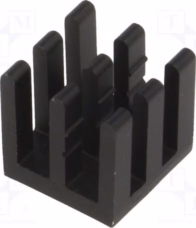 1 radiatore: colore nero, stampato; dimensioni: larghezza 10 mm, lunghezza 10 mm, altezza 10 mm. Materiale: alluminio. Tipo: ICK BGA 10 x 10 x