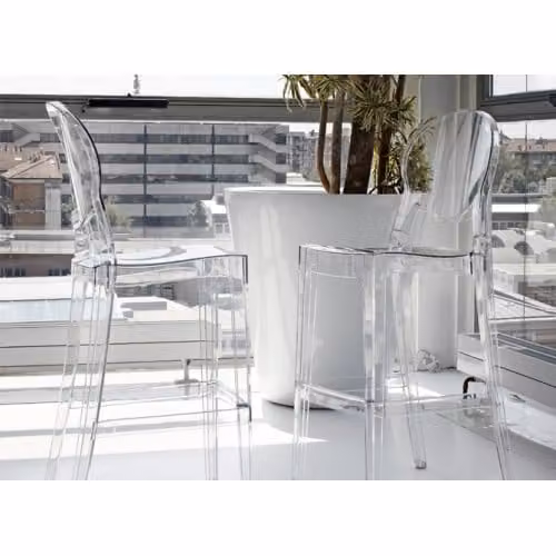 Sgabello con schienale Igloo per esterno impilabile monoblocco Scab Design