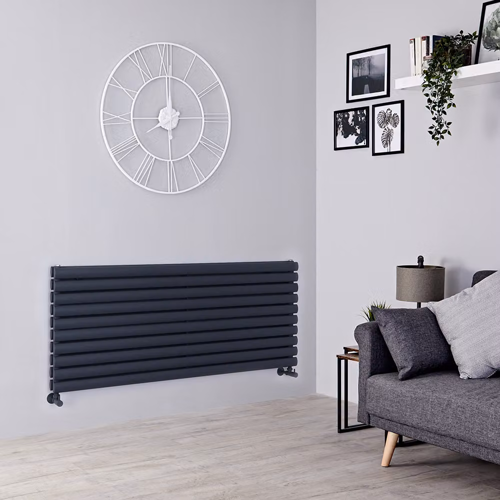 Radiatore di Design Orizzontale - Pannello Doppio - 590mm x 1400mm - Antracite - Revive