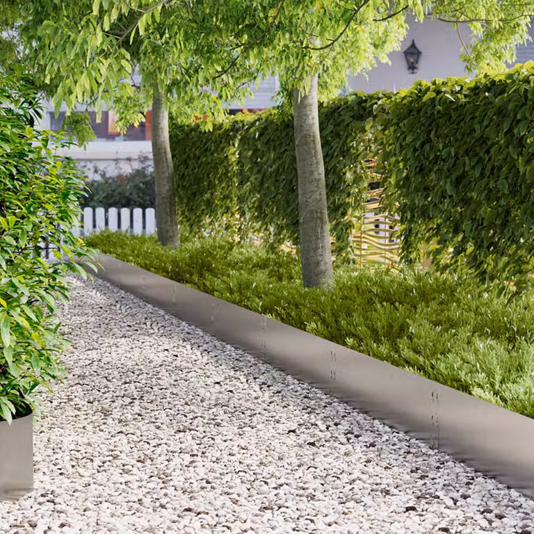 Set di 20 bordure per prato vidaXL in acciaio color argento, 100 x 30 cm