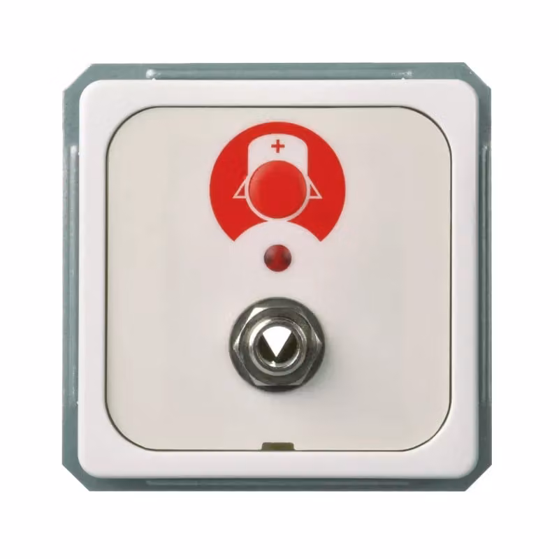 Elso 735124 Pulsante di chiamata con presa di sistema per pulsante a pera, Mediopt Care, bianco puro