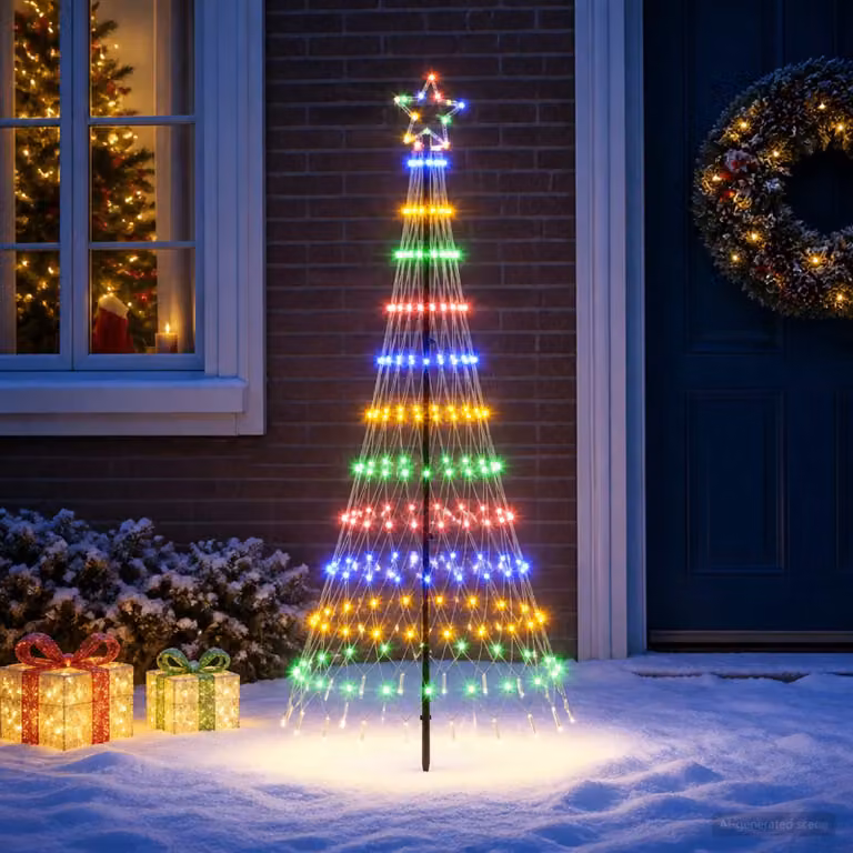 vidaXL Albero di Natale LED 180 cm 230 LED Multicolore Ferro Nero