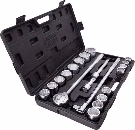 Set di 21 chiavi a bussola metriche per utensili professionali