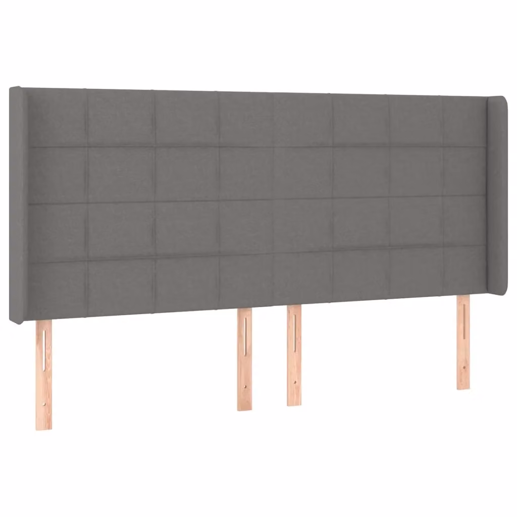 Testiera ad orecchio vidaXL in tessuto grigio con struttura in legno L: 203 cm, P: 16 cm, H: 118/128 cm – 2