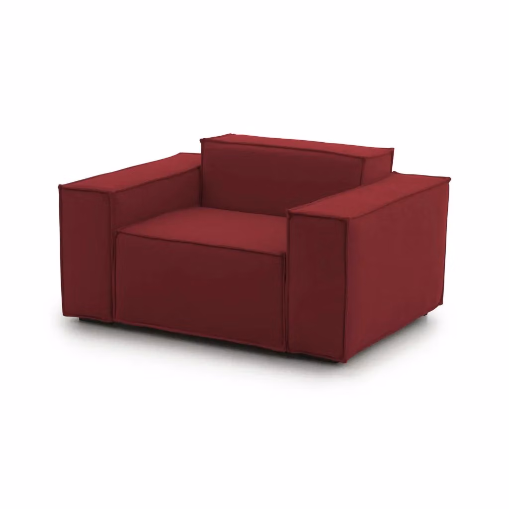 Poltrona relax Leonia Talamo Italia in tessuto rosso con struttura in legno L: 140 cm, H: 95 cm, P: 70 cm – 2