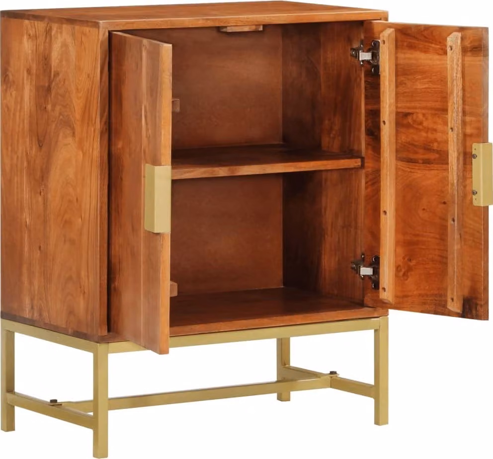 Credenza 60x35x75 cm in Legno Massello di Acacia