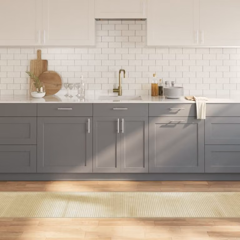 Tappeto rettangolare moderno vidaXL in bambù e polipropilene, colore beige, L: 60 cm x P: 1000 cm