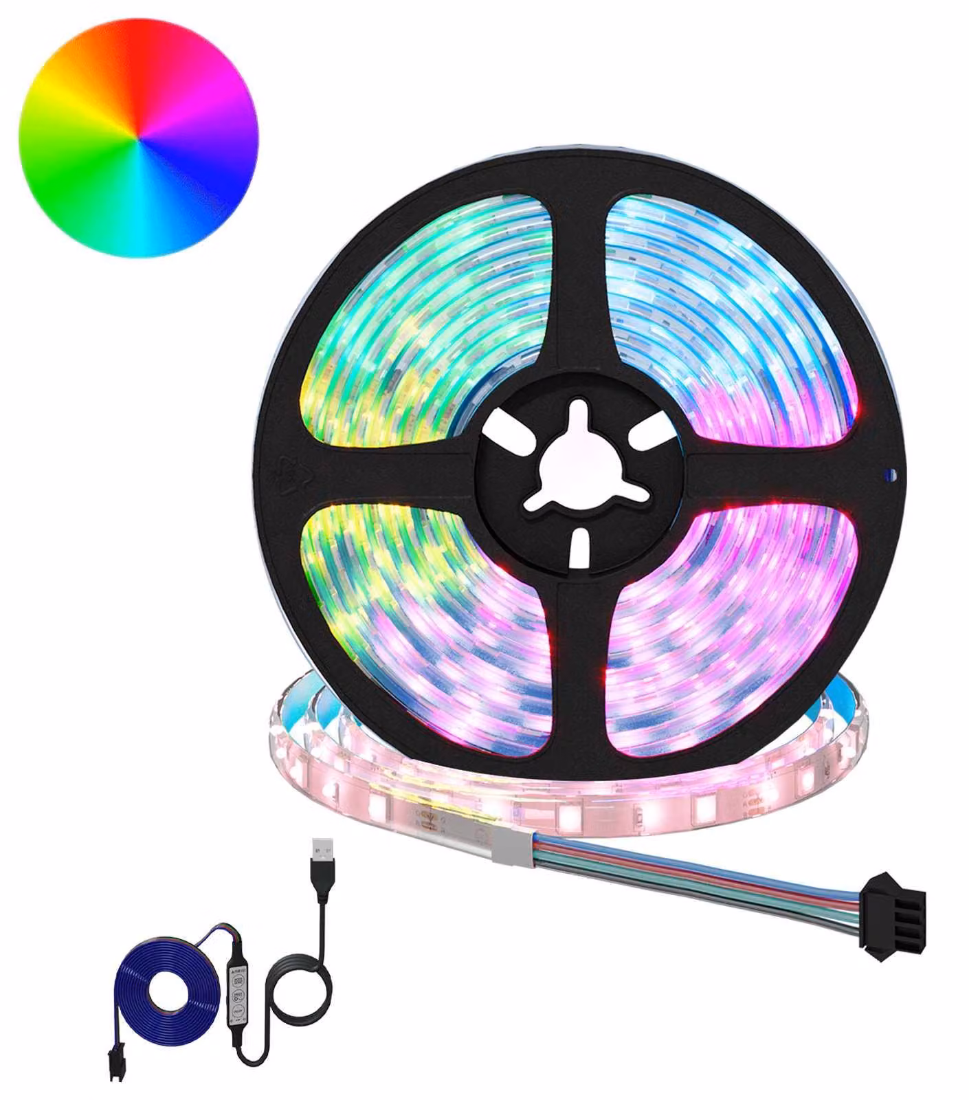 Strisce LED, 12 pezzi, nere e trasparenti