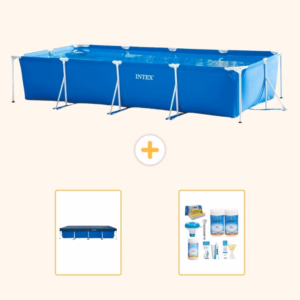 Piscina fuori terra rettangolare - 450x220x84 cm - in 3 parti - modello S22358