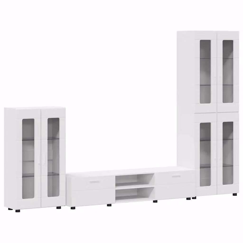 Set mobile TV moderno vidaXL FLORIN in legno bianco, L 150 x P 39 x H 30 cm – 2