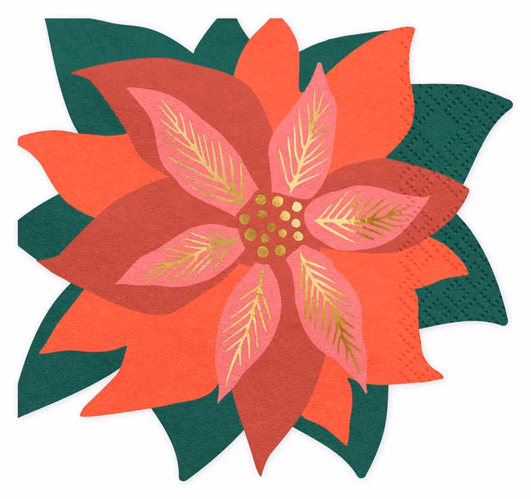 20 tovaglioli di carta a forma di stella di Natale, colore rosso, dimensioni 30x31 cm
