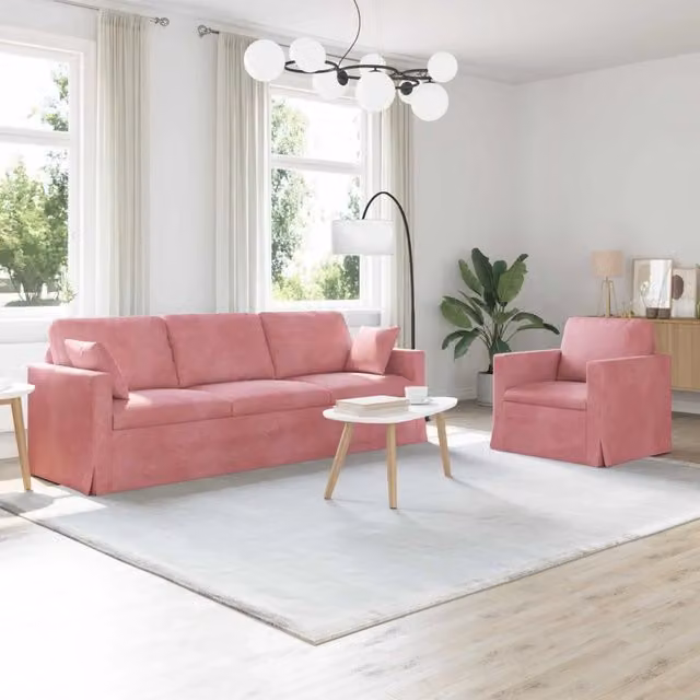 Set di divani 2 pz Rosa Velluto 3407629