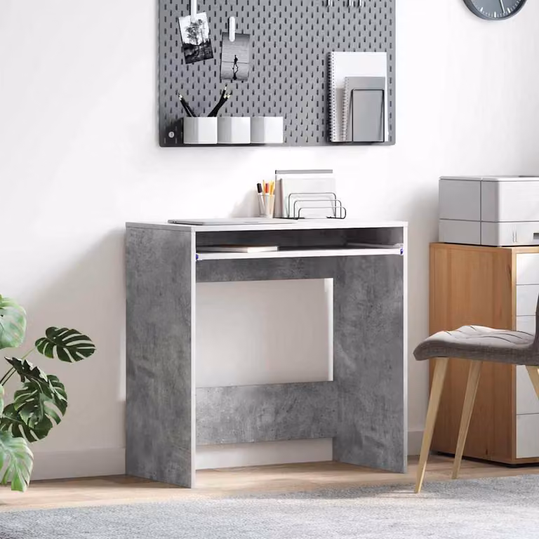 Maison Exclusive - Scrivania in cemento grigio, realizzata in materiale composito, dimensioni 77,5 x 43 x 79 cm