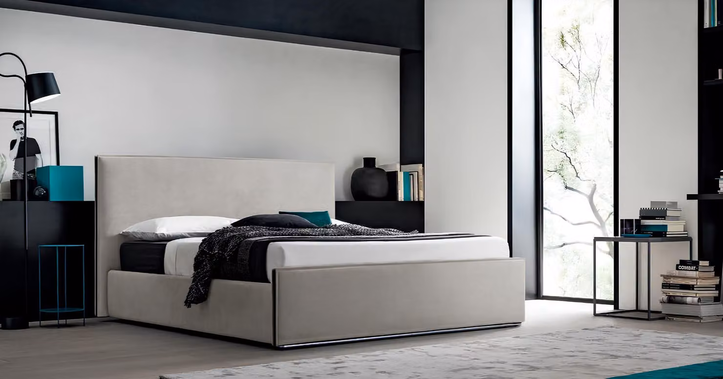 Italienische Möbel Design Bett Schlafzimmer Betten Leder Hotel Luxus Polster