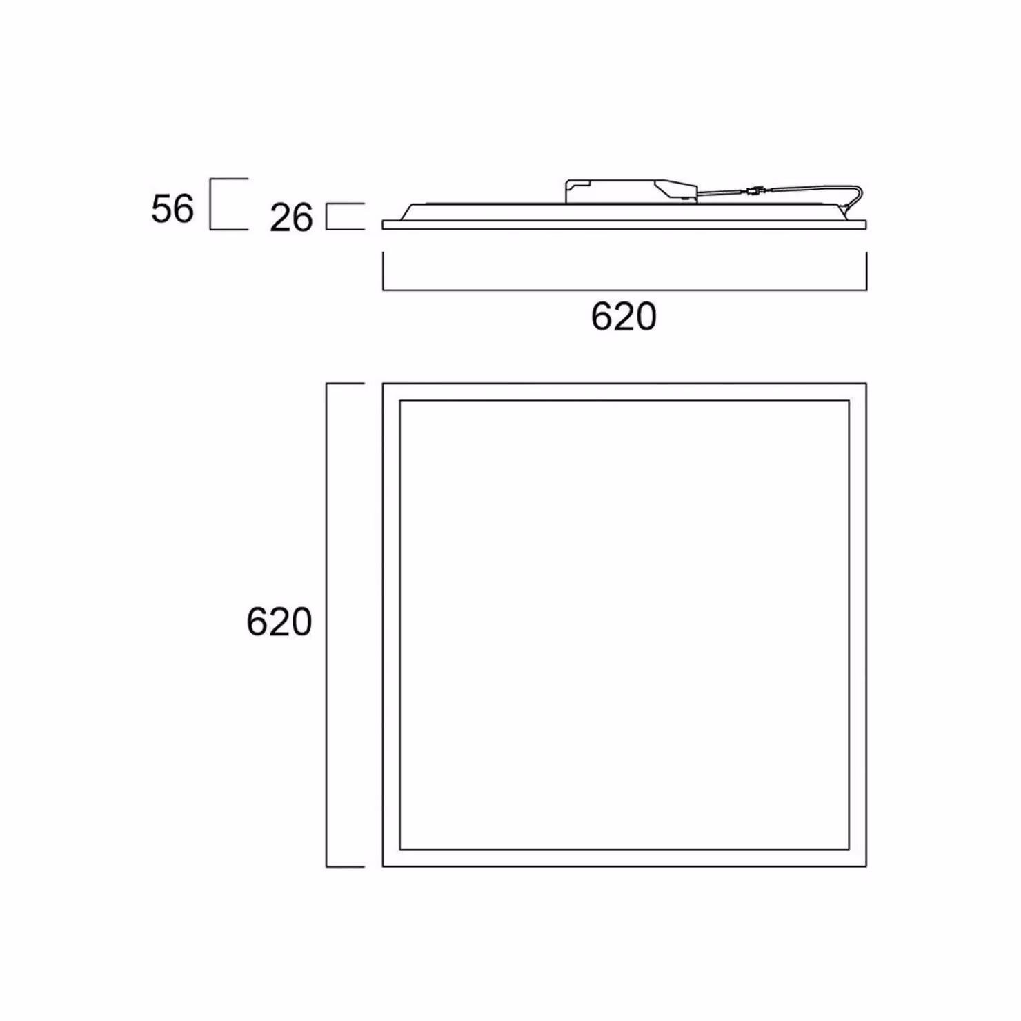 Sylvania Pannello LED Start, 62,5 x cm, 840, DALI, 30 W dimmerabile, Bianco / Opale, Studio / Ufficio, Metallo, Pannello LED