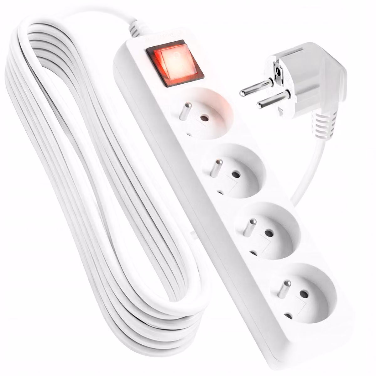 Cavo di prolunga Vayox VA0307-1.5 | 1,5M | 4 prese | interruttore | 10A | IP20 | bianco