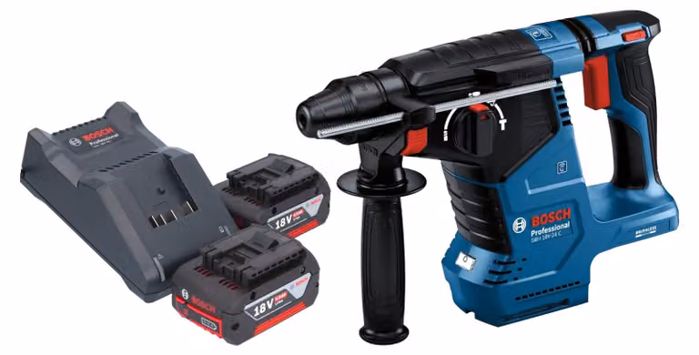 Bosch GBH 18V-24 C Trapano a percussione professionale a batteria 18 V 2,4 J Brushless SDS plus + 2x batteria ricaricabile 4,0 Ah + caricabatterie