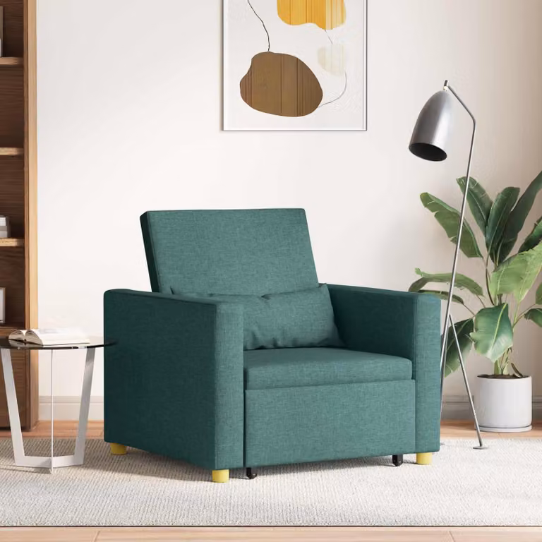 vidaXL Divano letto estraibile singolo moderno Verde, L: 90 cm, P: 165 cm, H: 87 cm