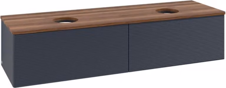 V&B Mobiletto con struttura frontale - illuminazione Antao 160x50cm, WBP-colore w. wal, md bl. m Lac