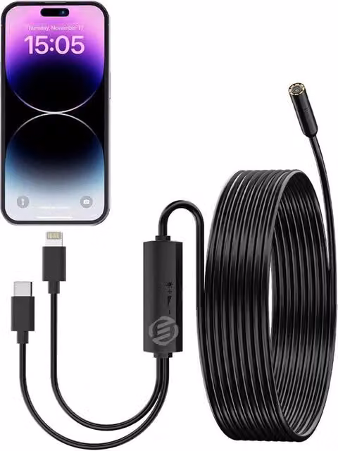 Endoscopio HD per iPhone per ispezione acquatica e professionale, colore nero