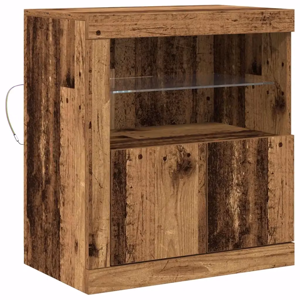 Madia moderna vidaXL in legno marrone con illuminazione LED L: 60,5 cm, P: 37 cm, H: 67 cm – 2