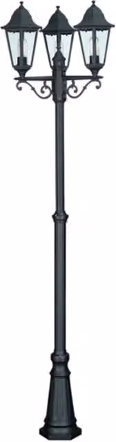 Palo Esterno Sawyer Alluminio Nero 3 Luci E27 Ip44