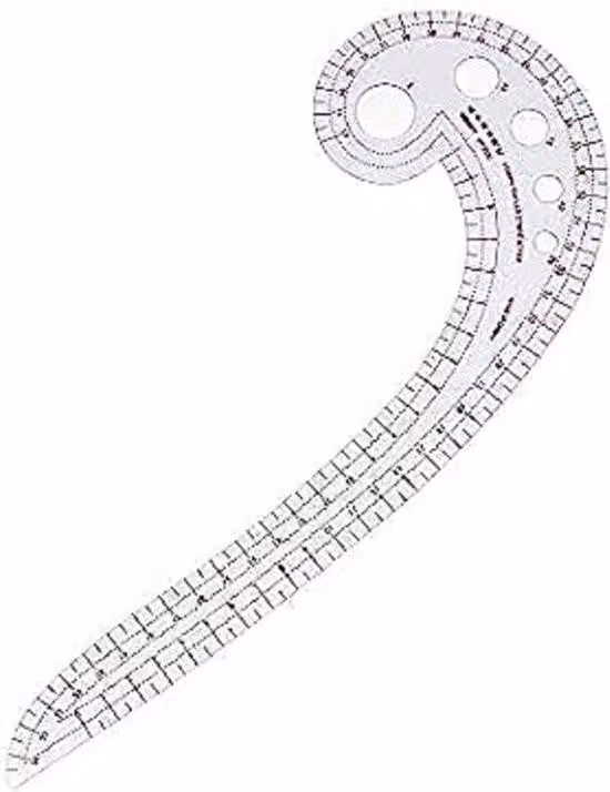 Righello da cucito in plastica con curva francese - Righello metrico da cucito