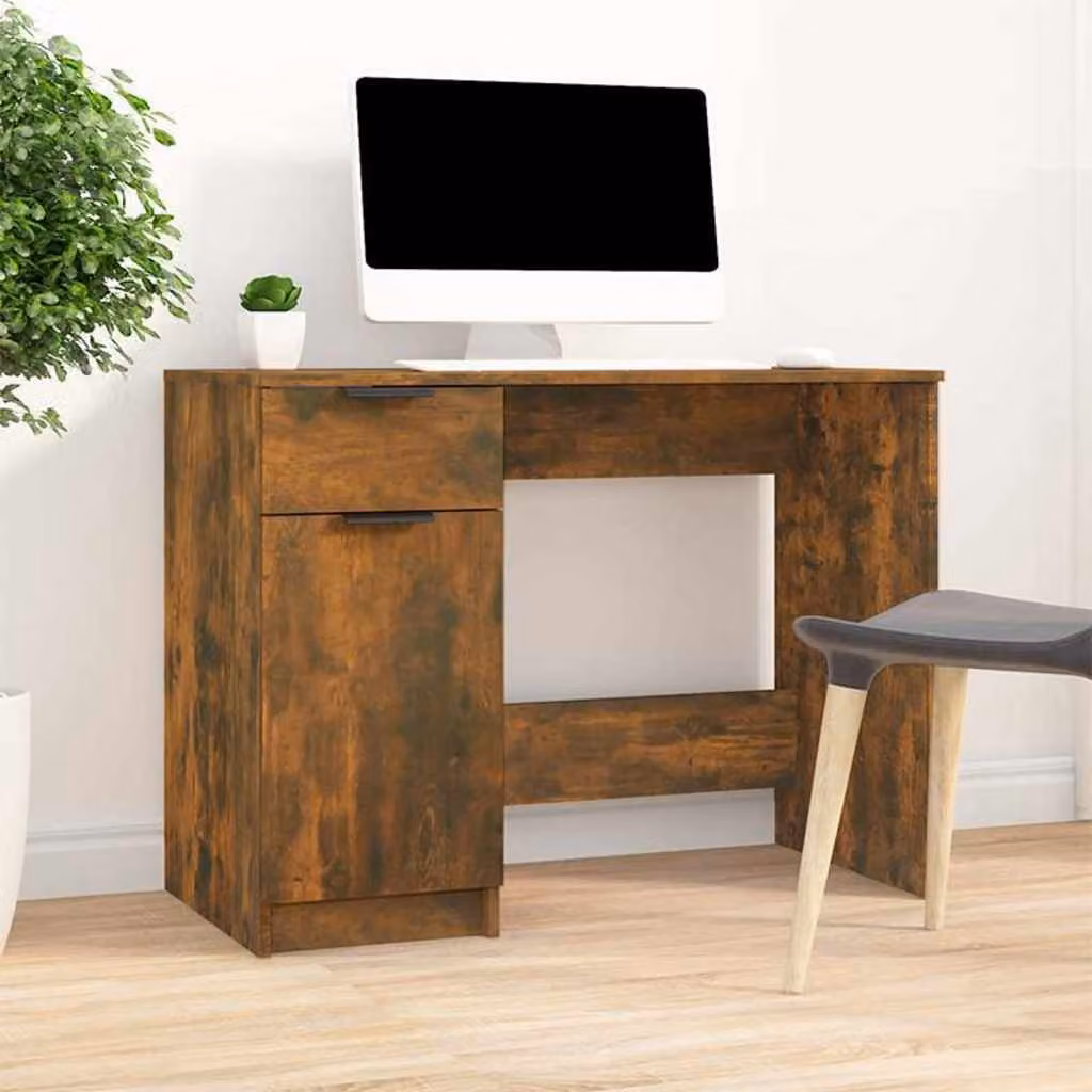 Scrivania da ufficio vidaXL in legno Rovere Fumo, L 100 x P 50 x H 75 cm