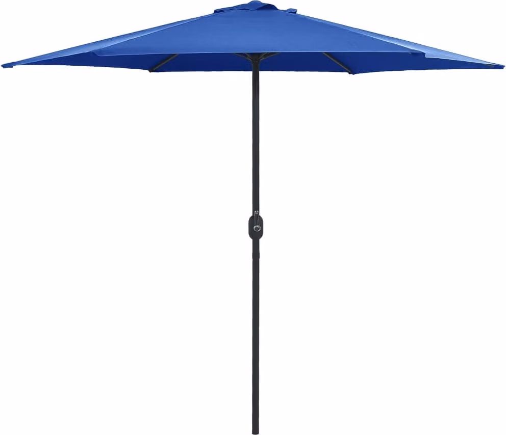 The Living Store ombrellone con asta in alluminio 270 x 246 cm blu azzurro