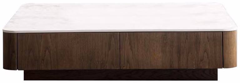 Eleganter Brauner Couchtisch Designer Holztisch Marmorimitation